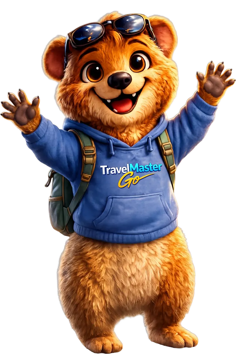 Coco, der Reisebegleiter der App, winkt mit beiden Armen